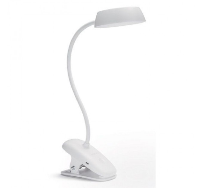 Philips Настільна лампа Philips LED Reading Desk lamp Donutclip 3W, 4000K, 1200mAh (Lithium battery), білий (929003179727)