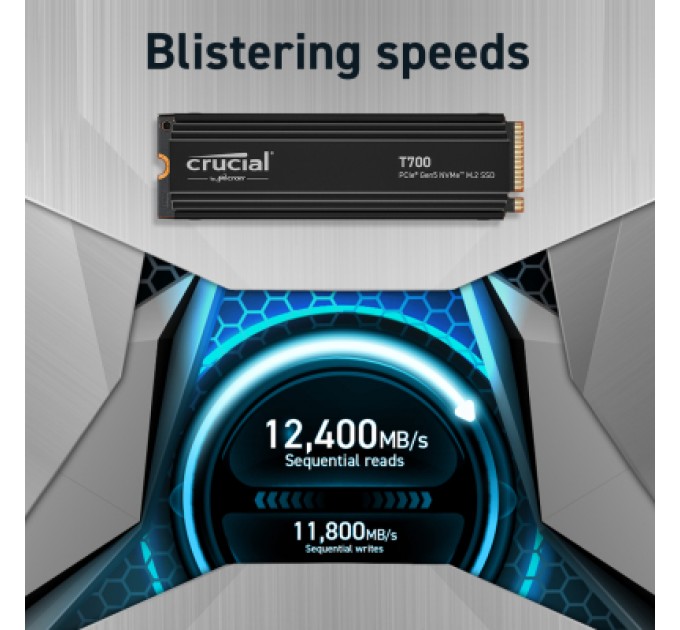Crucial Накопичувач SSD M.2 2280 1TB T700 Micron (CT1000T700SSD5)