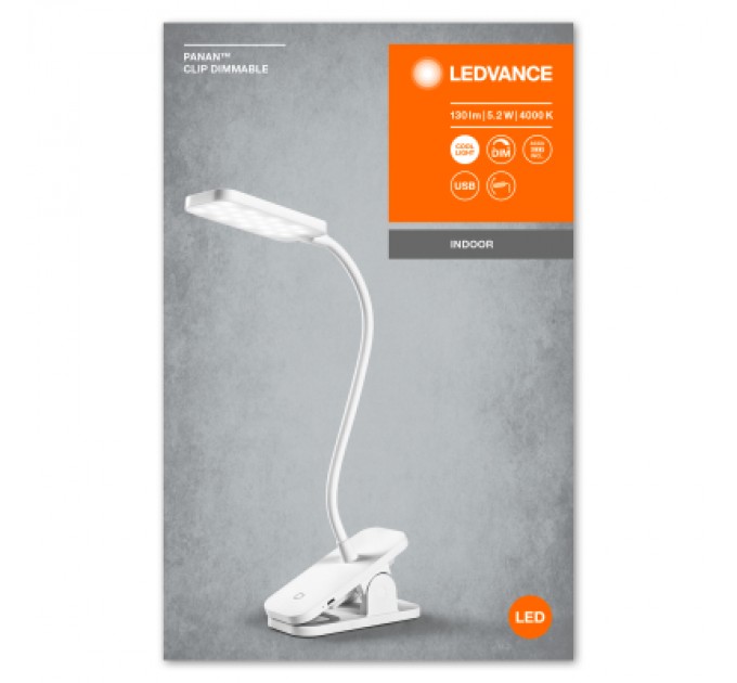 LEDVANCE Настільна лампа LEDVANCE LED PANAN CLIP 5W 4000K (4058075747883)