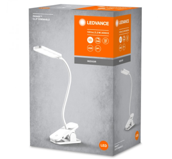 LEDVANCE Настільна лампа LEDVANCE LED PANAN CLIP 5W 4000K (4058075747883)