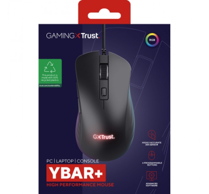 Trust Мишка Trust GXT924 Ybar+ USB Black (24890)