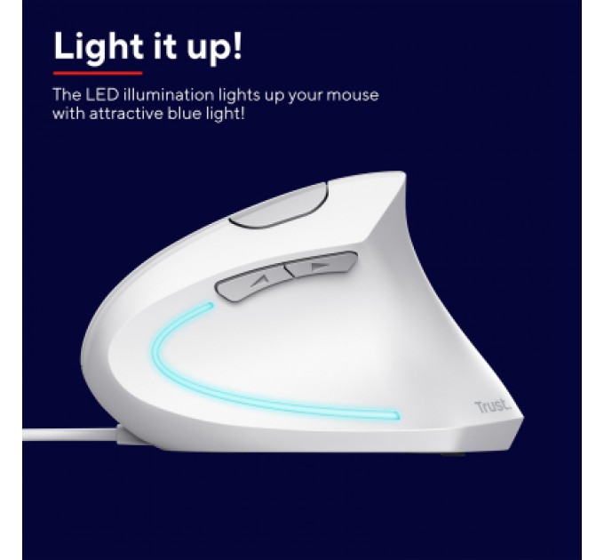 Trust Мишка Trust Verto Ergonomic USB White (25133)