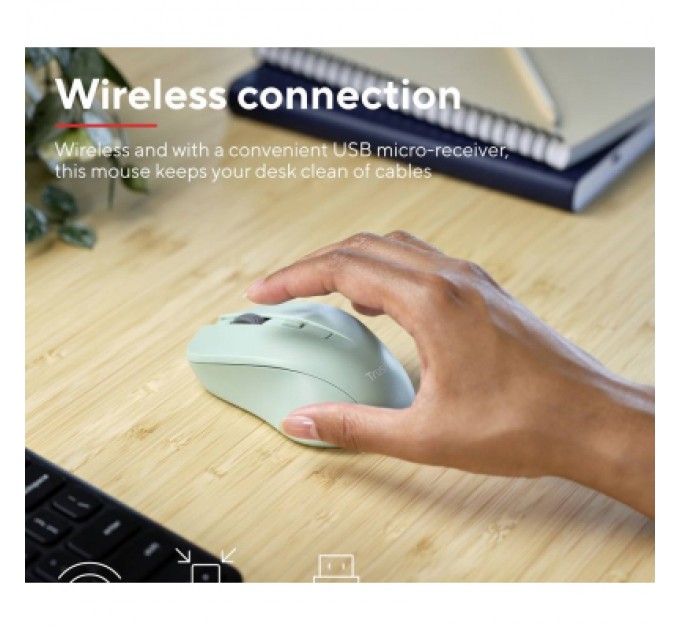 Trust Мишка Trust Mydo Silent Wireless Green (25042)
