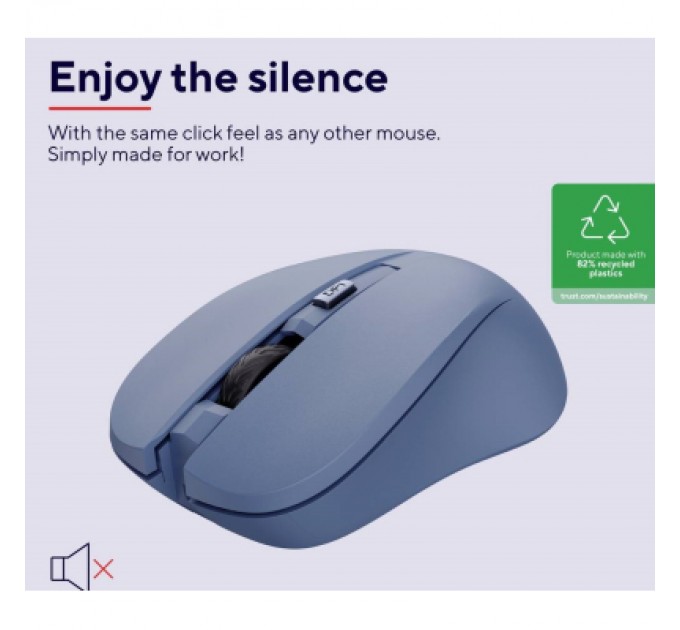 Trust Мишка Trust Mydo Silent Wireless Blue (25041)