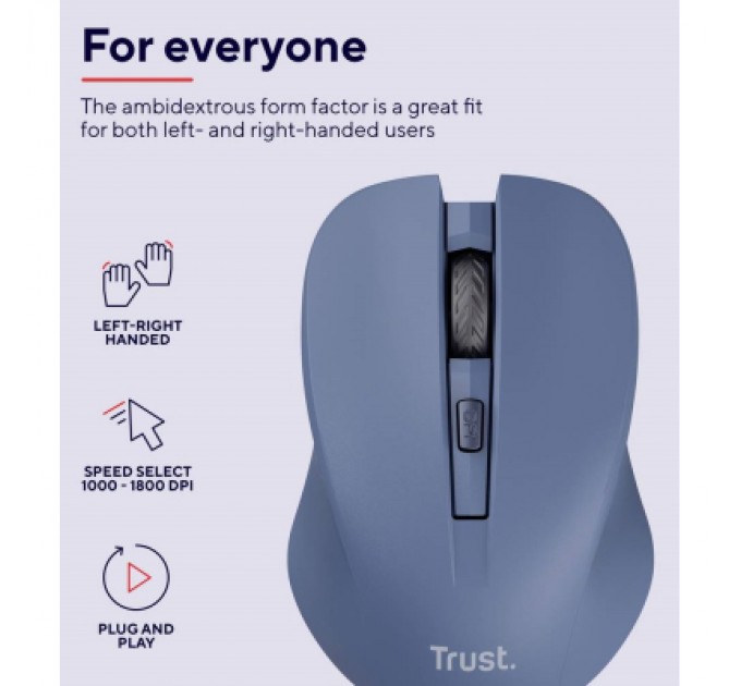 Trust Мишка Trust Mydo Silent Wireless Blue (25041)