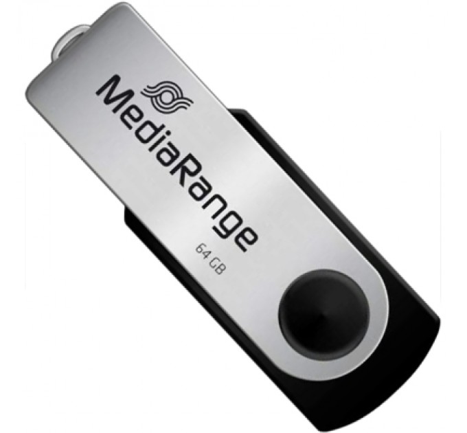 Mediarange USB флеш накопичувач Mediarange 64GB Black/Silver USB 2.0 (MR912)
