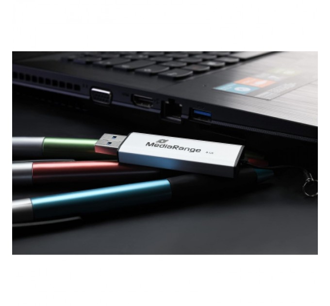 Mediarange USB флеш накопичувач Mediarange 128GB Black/Silver USB 3.0 (MR918)