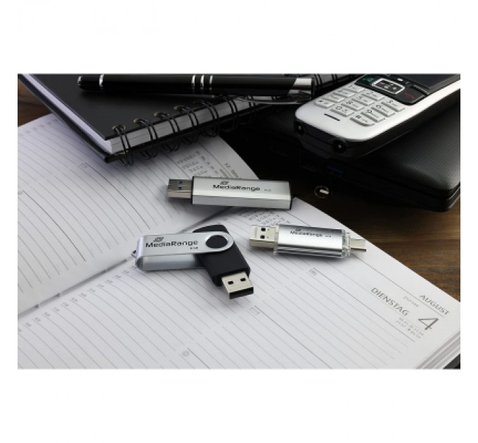 Mediarange USB флеш накопичувач Mediarange 128GB Silver USB 3.0 / Type-C (MR938)