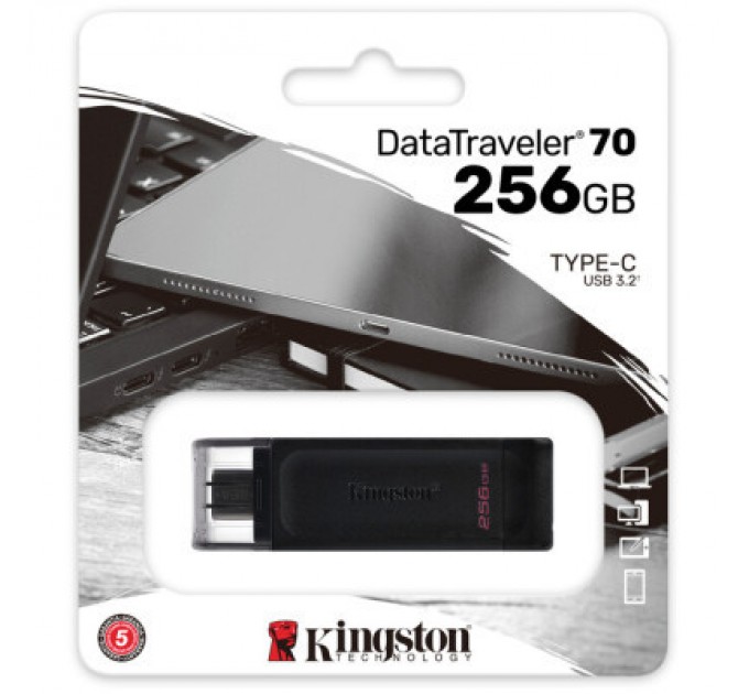 Kingston USB флеш накопичувач Kingston 256GB DataTraveller 70 USB 3.2 / Type-C (DT70/256GB)