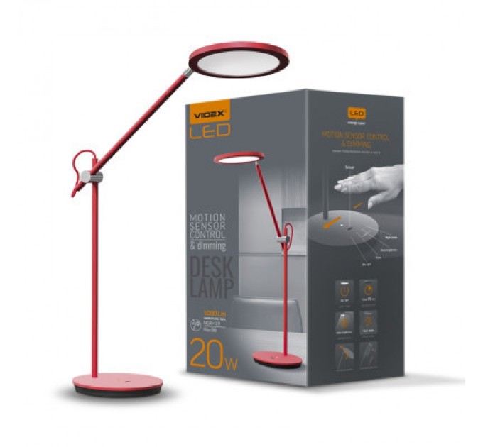 Videx Настільна лампа Videx VL-TF15R 20W 4100K 220V red (26431)