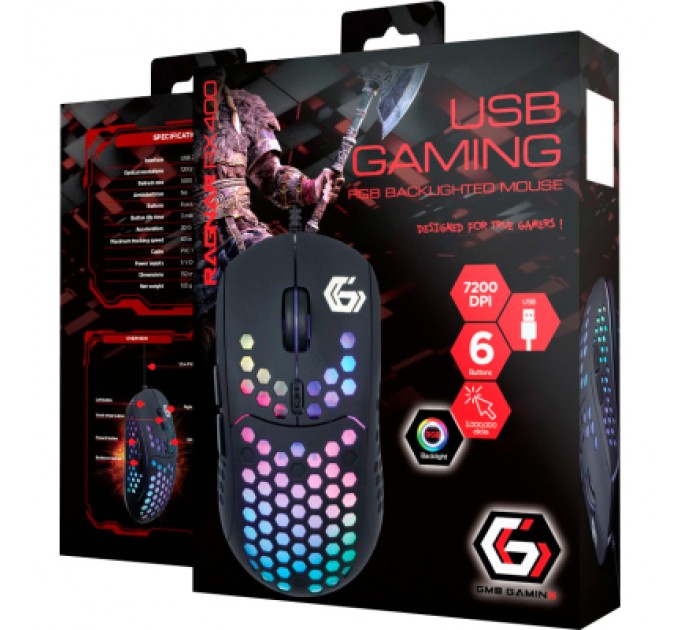 Gembird Мишка Gembird Ragnar RX400 USB RGB Black (MUSG-RAGNAR-RX400)