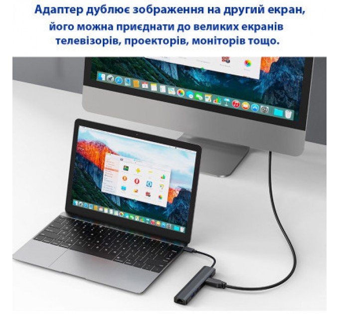 Dynamode Концентратор Dynamode 7-in-1 USB-C to HDTV 4K/30Hz, 2хUSB3.0, RJ45, USB-C PD 100W, SD/MicroSD (BYL-2303)