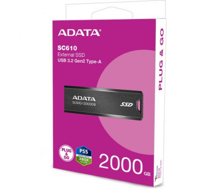 ADATA Накопичувач SSD USB 3.2 2TB SD610 ADATA (SC610-2000G-CBK/RD)