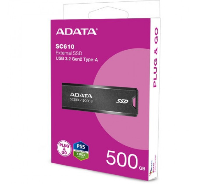 ADATA Накопичувач SSD USB 3.2 500GB SD610 ADATA (SC610-500G-CBK/RD)