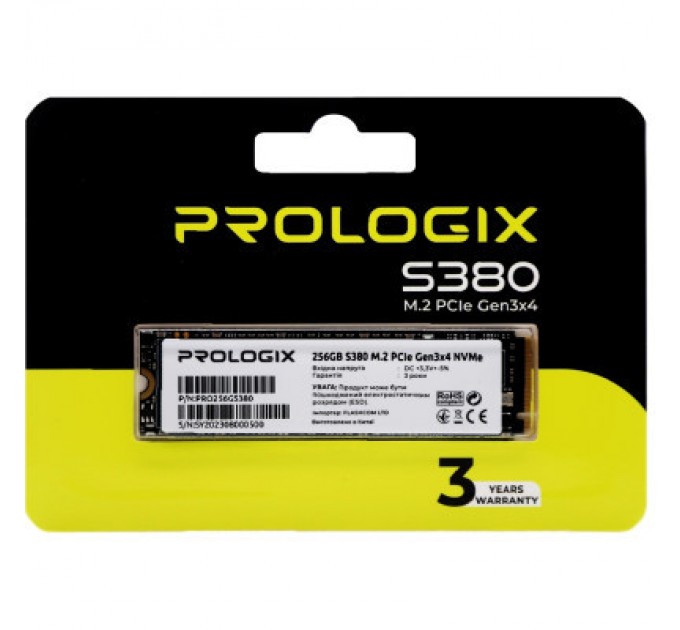 Prologix Накопичувач SSD M.2 2280 256GB Prologix (PRO256GS380)