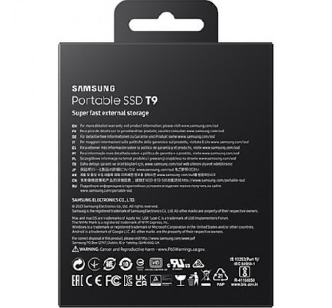 Samsung Накопичувач SSD USB 3.2 1TB T9 Samsung (MU-PG1T0B/EU)