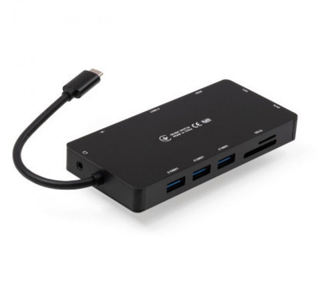 Vinga Концентратор Vinga USB-C 3.1 to VGA+HDMI+RJ45+3xUSB3.0+USB2.0+SD/TF+PD100W+Audio (VHYC10)
