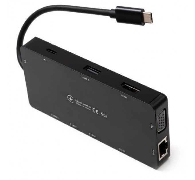 Vinga Концентратор Vinga USB-C 3.1 to VGA+HDMI+RJ45+3xUSB3.0+USB2.0+SD/TF+PD100W+Audio (VHYC10)
