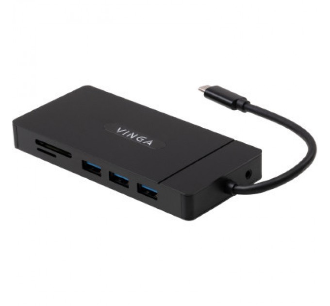Vinga Концентратор Vinga USB-C 3.1 to VGA+HDMI+RJ45+3xUSB3.0+USB2.0+SD/TF+PD100W+Audio (VHYC10)