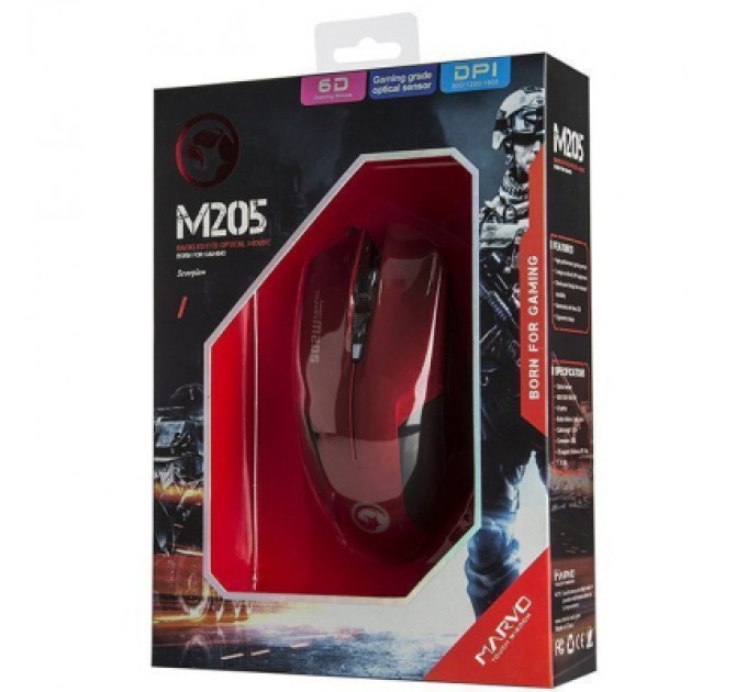 Marvo Мишка Marvo M205RD USB Red (M205RD)