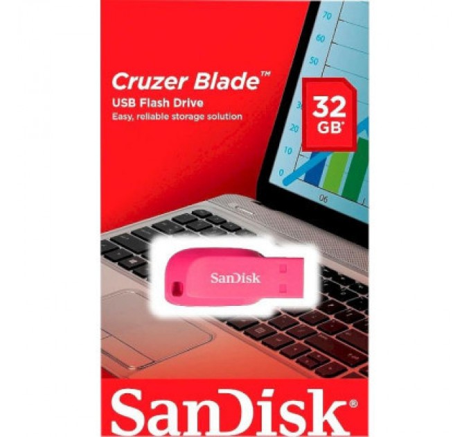 SanDisk USB флеш накопичувач SanDisk 32GB Cruzer Blade Pink USB 2.0 (SDCZ50C-032G-B35PE)
