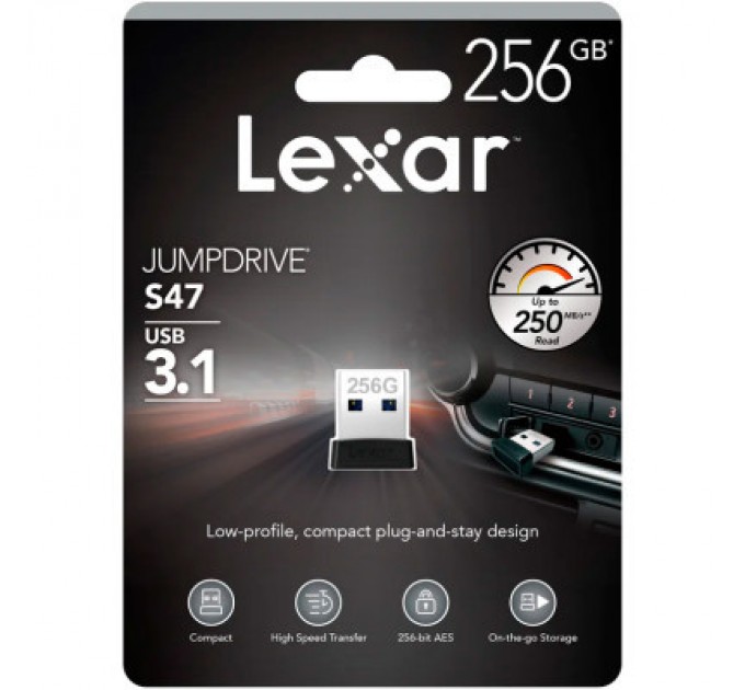 Lexar USB флеш накопичувач Lexar 256GB S47 USB 2.0 (LJDS47-256ABBK)