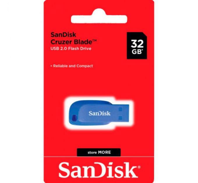 SanDisk USB флеш накопичувач SanDisk 32GB Cruzer Blade Electric Blue USB 2.0 (SDCZ50C-032G-B35BE)