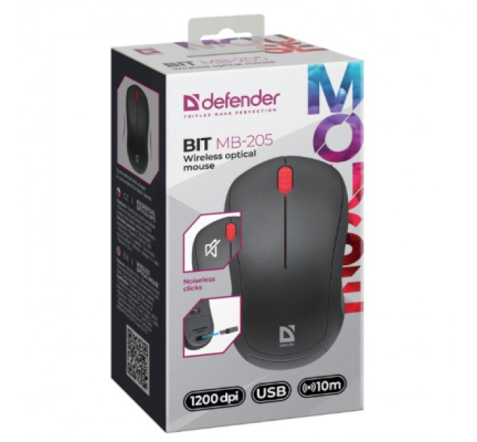Defender Мишка Defender Bit MB-205 Silent Wireless Black (52205)