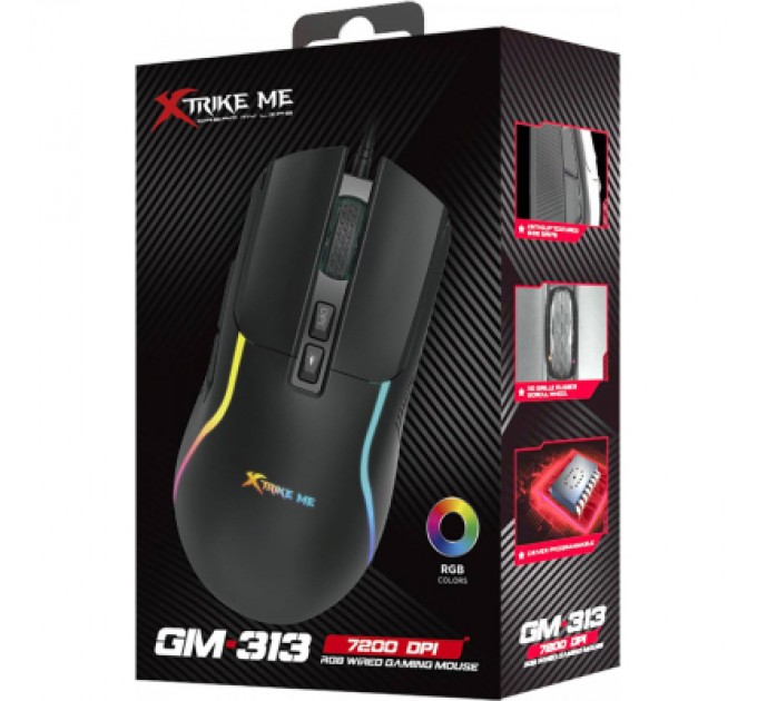 Xtrike ME Мишка Xtrike ME GM-313 USB RGB Black (GM-313)