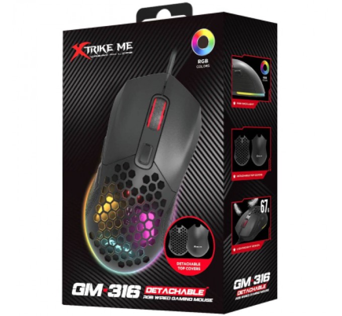 Xtrike ME Мишка Xtrike ME GM-316 USB RGB Black (GM-316)