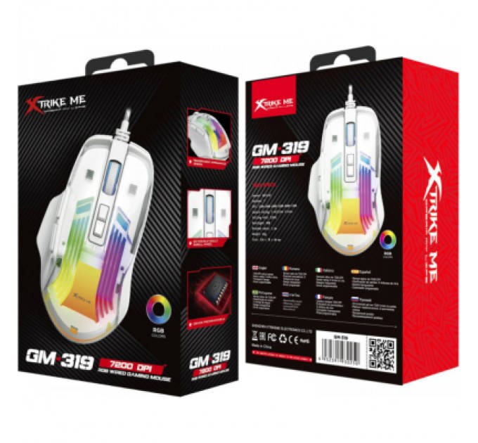 Xtrike ME Мишка Xtrike ME GM-319 USB RGB White (GM-319)