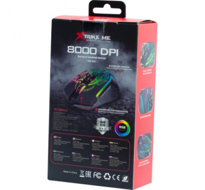Xtrike ME Мишка Xtrike ME GM-327 USB RGB Black (GM-327)