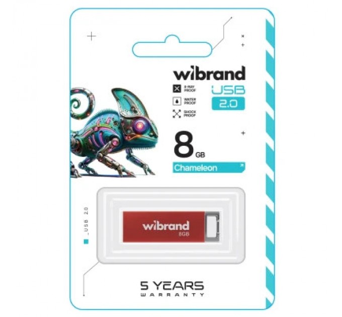 Wibrand USB флеш накопичувач Wibrand 8GB Chameleon Red USB 2.0 (WI2.0/CH8U6R)