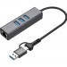 Dynamode Концентратор USB 3.0 Type-C/Type-A to RJ45 Gigabit Lan, 3*USB 3.0, cable 13 cm Dynamode (DM-AD-GLAN-U3)
