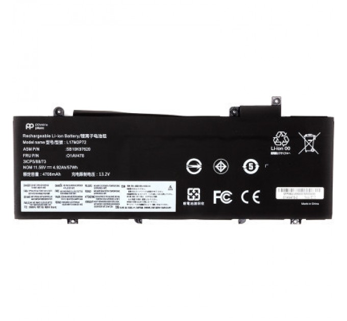 PowerPlant Акумулятор до ноутбука LENOVO Thinkpad T480S (L17M3P72) 11.58V 4920mAh PowerPlant (NB482016)