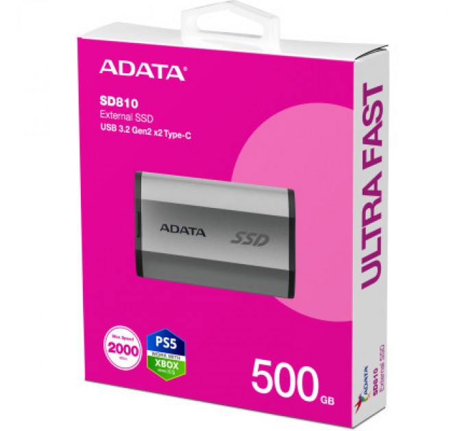ADATA Накопичувач SSD USB 3.2 500GB ADATA (SD810-500G-CSG)