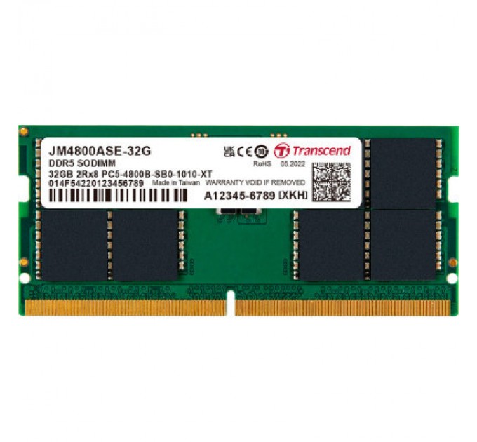 Transcend Модуль пам'яті для ноутбука SoDIMM DDR5 32GB 4800 MHz JetRam Transcend (JM4800ASE-32G)