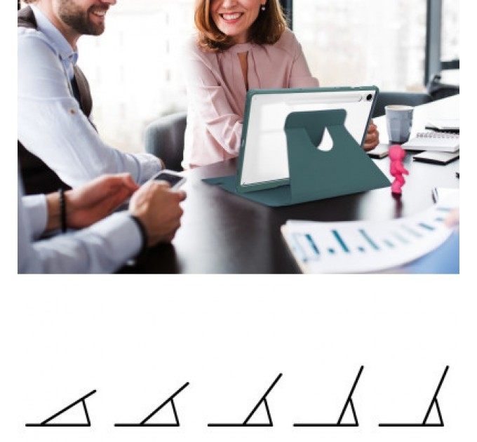 BeCover Чохол до планшета BeCover 360° Rotatable Samsung Tab S9 (SM-X710/SM-X716)/S9 FE (SM-X510/SM-X516B) 11.0" Dark Green (710434)