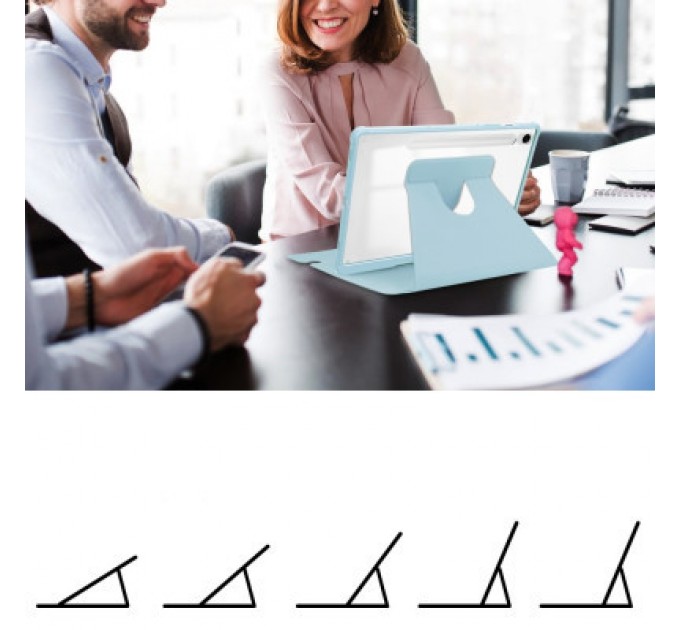 BeCover Чохол до планшета BeCover 360° Rotatable Samsung Tab S9 (SM-X710/SM-X716)/S9 FE (SM-X510/SM-X516B) 11.0" Light Blue (710435)