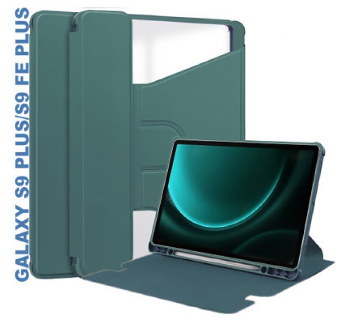 BeCover Чохол до планшета BeCover 360° Rotatable Samsung Tab S9 Plus (SM-X810/SM-X816)/S9 FE Plus (SM-X610/SM-X616) 12.4" Dark Gre (710400)