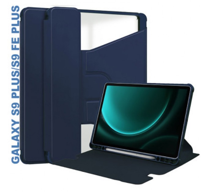 BeCover Чохол до планшета BeCover 360° Rotatable Samsung Tab S9 Plus (SM-X810/SM-X816)/S9 FE Plus (SM-X610/SM-X616) 12.4" Deep Blu (710399)