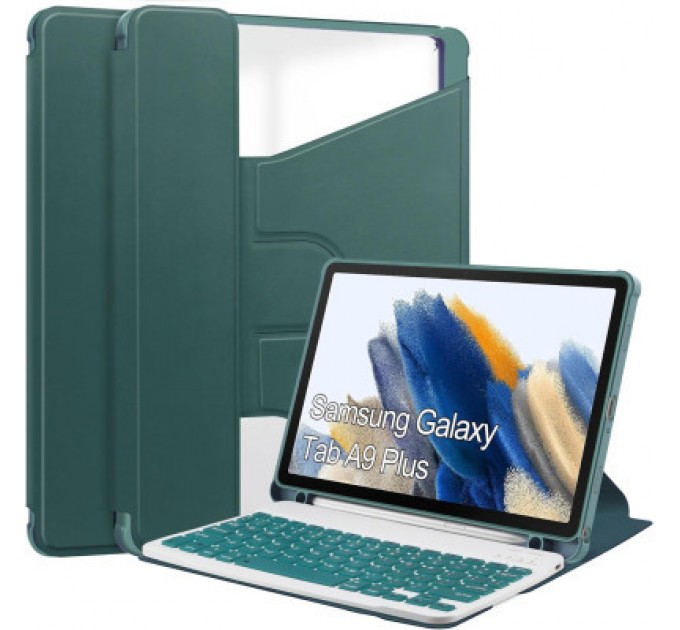 BeCover Чохол до планшета BeCover Keyboard 360° Rotatable Samsung Tab A9 Plus SM-X210/SM-X215/SM-X216 11.0" Dark Green (710331)