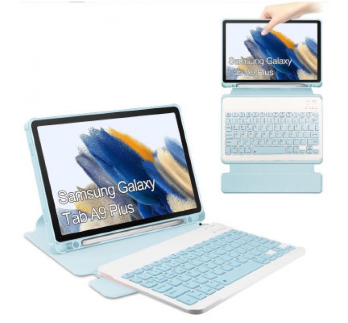 BeCover Чохол до планшета BeCover Keyboard 360° Rotatable Samsung Tab A9 Plus SM-X210/SM-X215/SM-X216 11.0" Light Blue (710332)