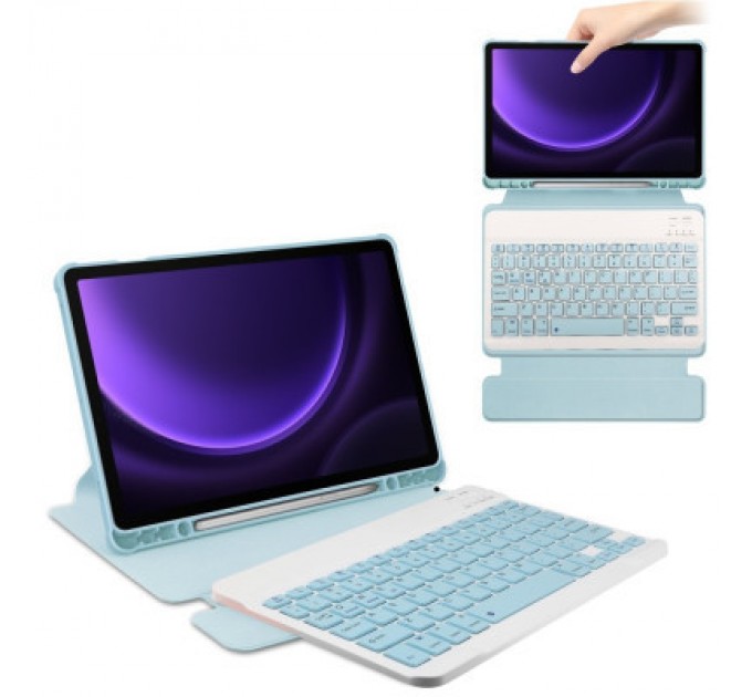 BeCover Чохол до планшета BeCover Keyboard 360° Rotatable Samsung Tab S9 (SM-X710/SM-X716)/S9 FE (SM-X510/SM-X516B) 11.0" Light Bl (710429)