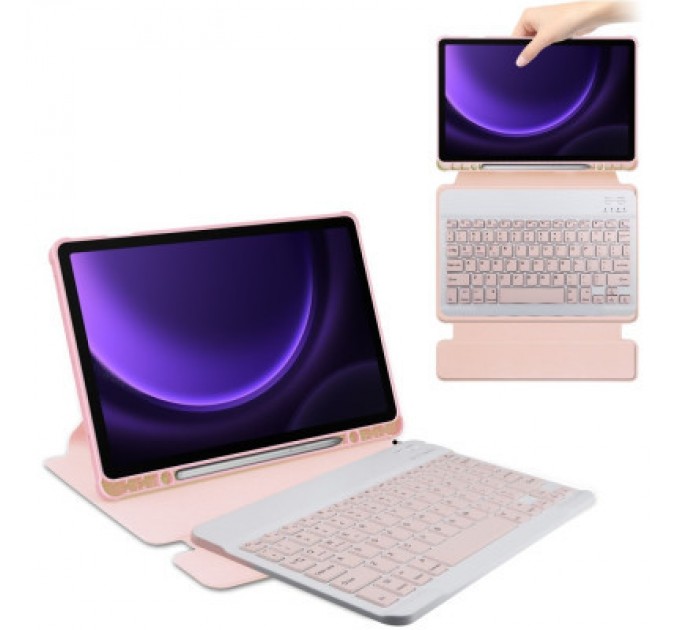 BeCover Чохол до планшета BeCover Keyboard 360° Rotatable Samsung Tab S9 (SM-X710/SM-X716)/S9 FE (SM-X510/SM-X516B) 11.0" Pink (710430)