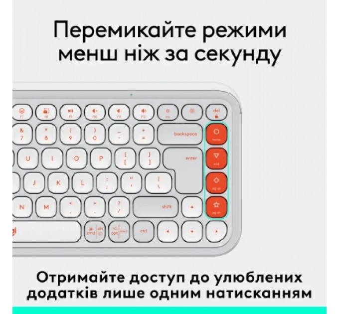 Logitech Клавіатура Logitech POP Icon Keys Bluetooth UA Off-White (920-013072)