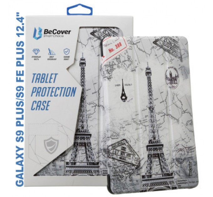 BeCover Чохол до планшета BeCover Smart Case Samsung Tab S9 Plus (SM-X810/SM-X816)/S9 FE Plus (SM-X610/SM-X616) 12.4" Paris (710380)