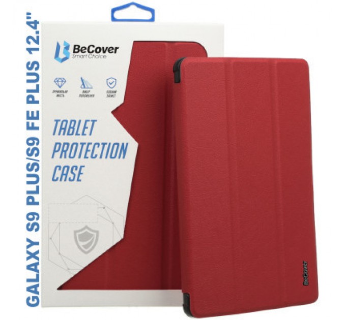BeCover Чохол до планшета BeCover Smart Case Samsung Tab S9 Plus (SM-X810/SM-X816)/S9 FE Plus (SM-X610/SM-X616) 12.4" Red Wine (710372)