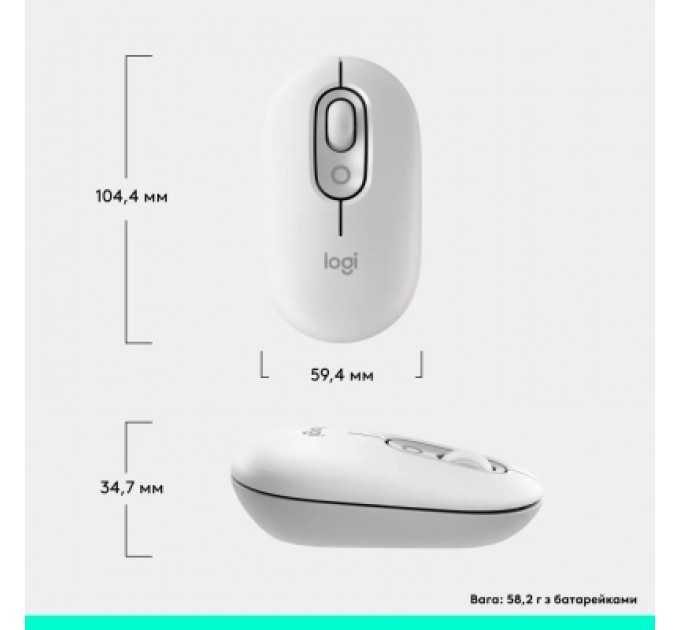 Logitech Мишка Logitech POP Mouse With Emoji Bluetooth Off-White (910-007411)