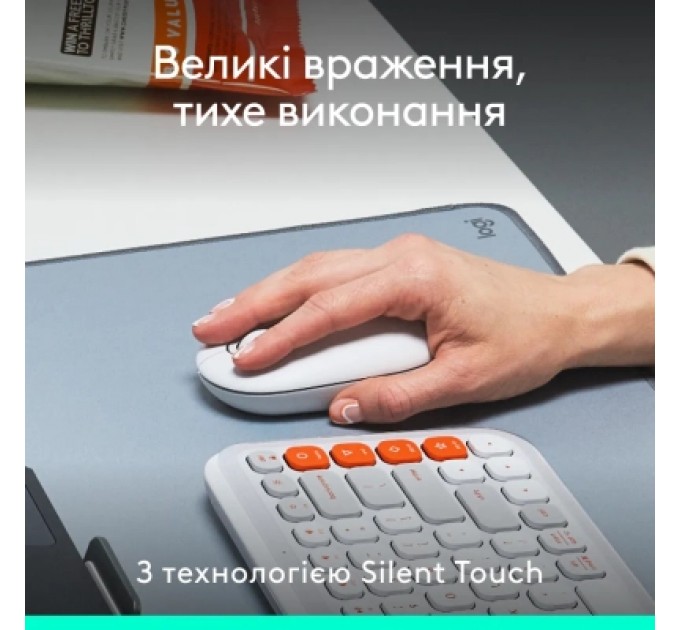 Logitech Мишка Logitech POP Mouse With Emoji Bluetooth Off-White (910-007411)